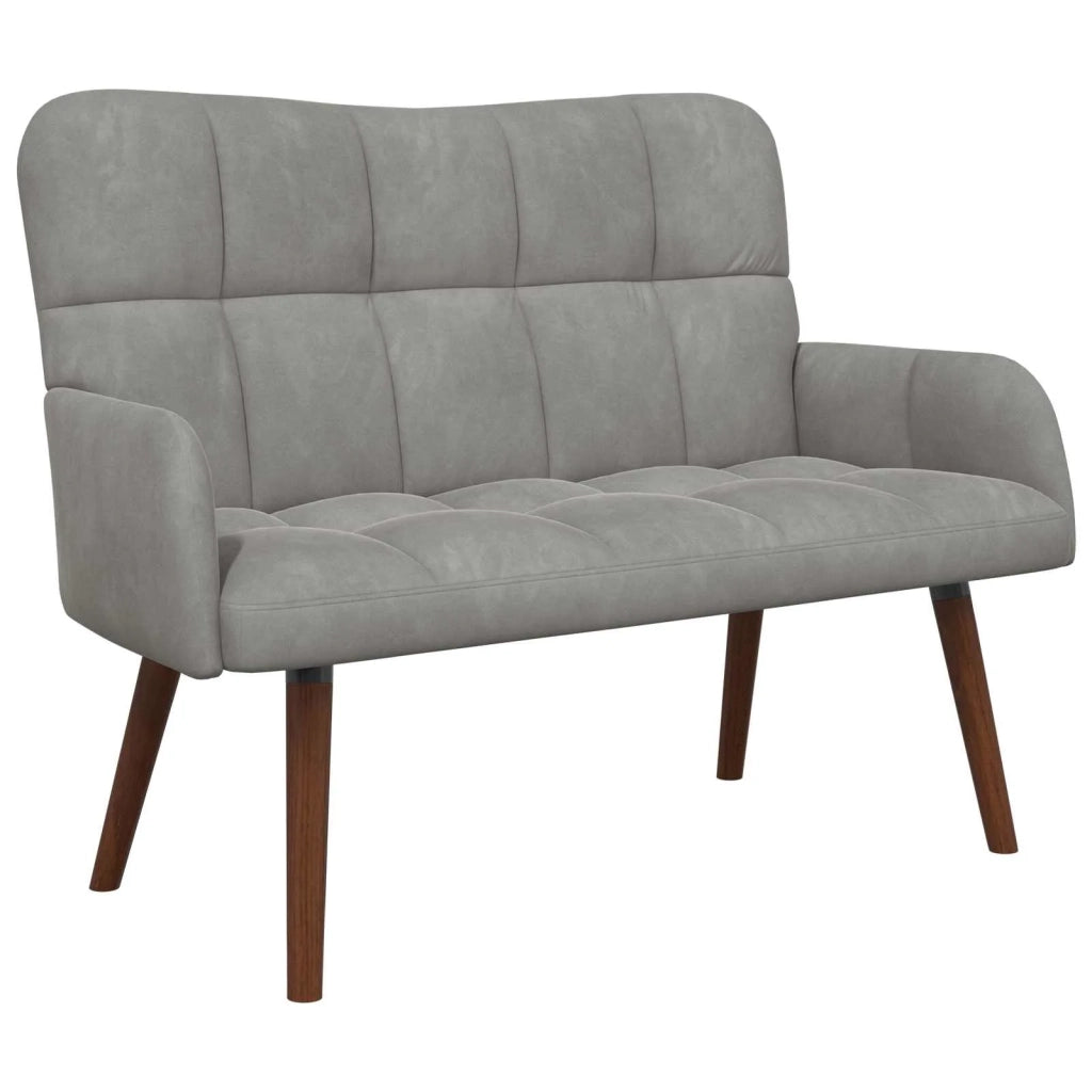 Divano | Divano da soggiorno | Sofa a Due Posti Grigio chiaro 115 x 61 x 87 cm Velluto