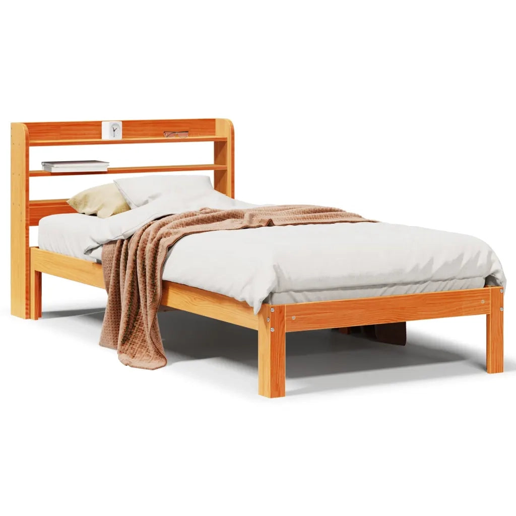 Letto senza Materasso-Struttura Letto Marrone Cera 100x200 cm in Legno di Pino 773684