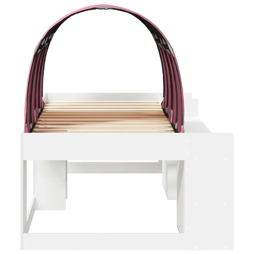 Letto con Tunnel 4 pcs Bianco e Rosa Legno ingegnerizzato 3423584