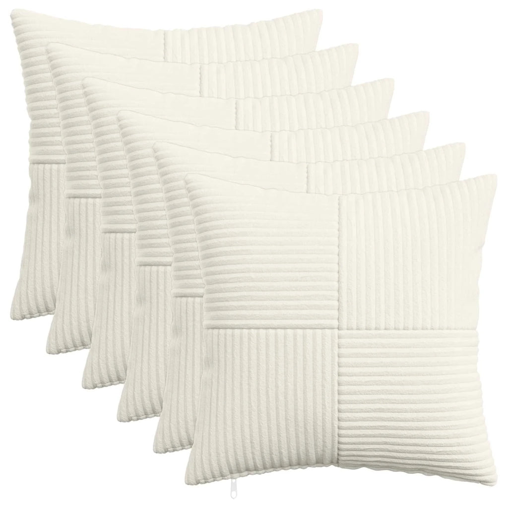 Federa 6 pcs ALMELO Crema 35 x 35 cm corduroy 914058