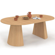 IDMarket - ANGELE tavolo da pranzo rotondo allungabile per 4-10 persone effetto legno faggio 110-200 cm