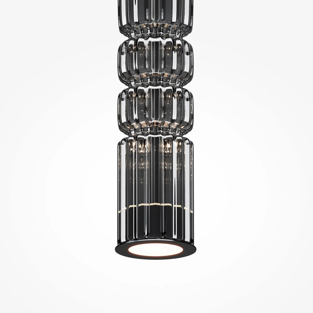 Maytoni Lampadario Sospensione Moderna Ordo 1 luce LED integrato nero metallo vetro
