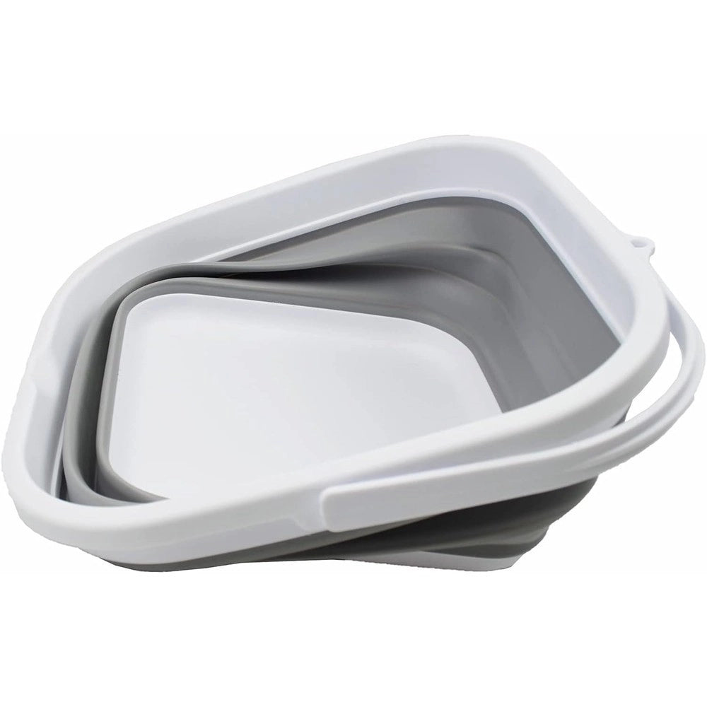 Trade Shop - Secchio Pieghevole Quadrato Pratico Da 5,5 Lt Portatile Salvaspazio Con Maniglia -