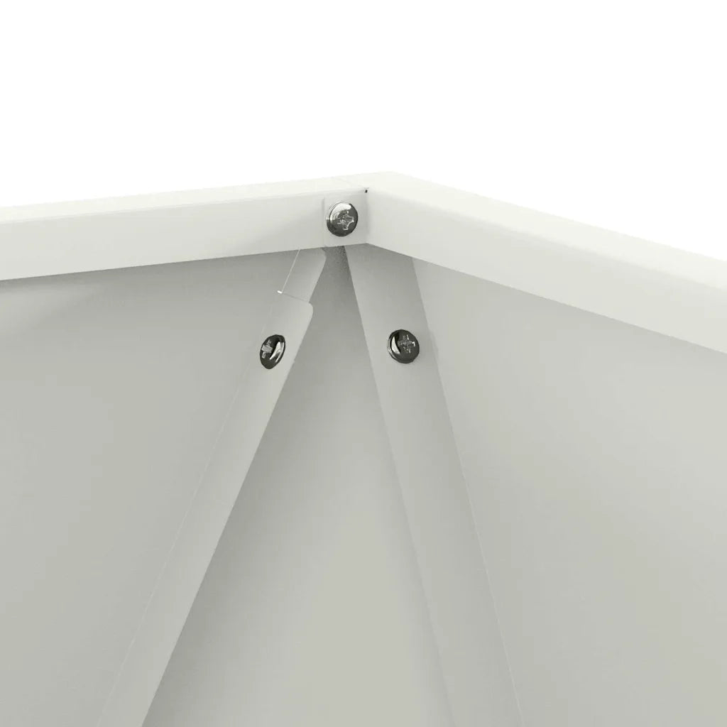 Fioriera 2 pcs Bianco 40 x 40 x 40 cm Acciaio