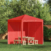 Parete per tenda da festa 2 pcs Rosso 200 x 195 cm PE e Acciaio 42033018