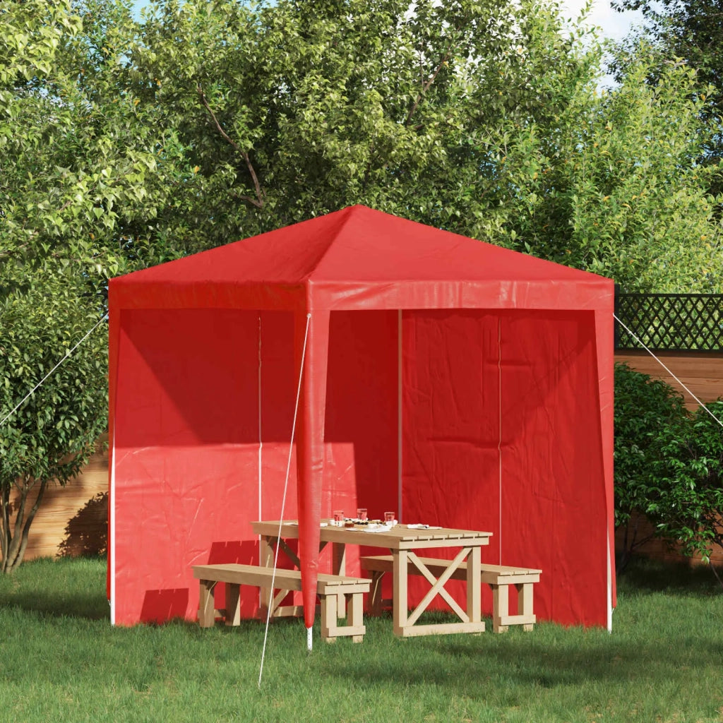 Parete per tenda da festa 2 pcs Rosso 200 x 195 cm PE e Acciaio 42033018