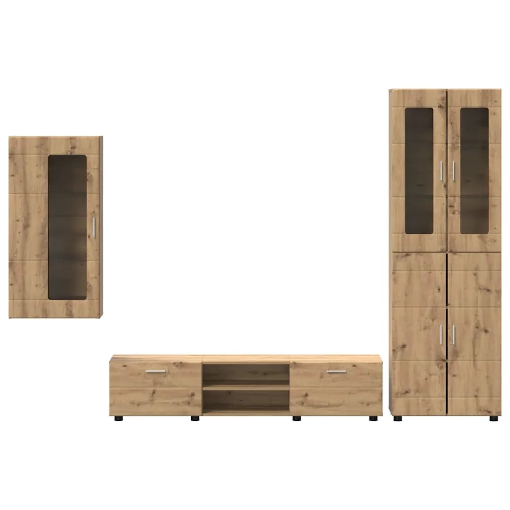 Set mobile TV FLORIN 3 pcs Rovere artigianale Legno multistrato 3397973