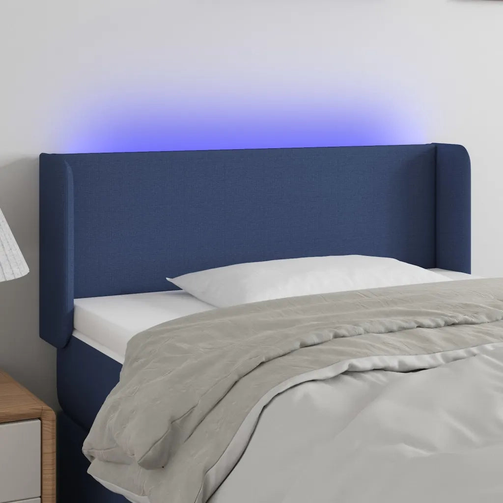 Testiera | Testata a LED Blu 93x16x78/88 cm in Tessuto