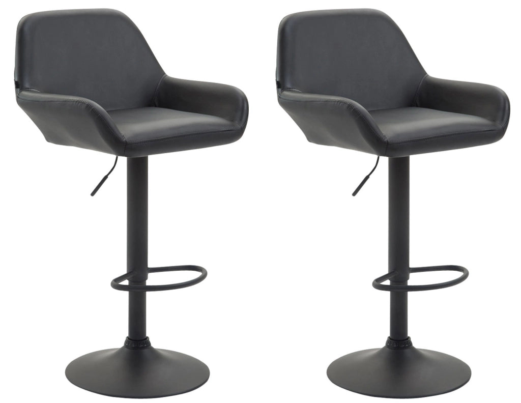 Set 2 Sgabelli Bar Braga In Similpelle nero,nero