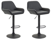 Set 2 Sgabelli Bar Braga In Similpelle nero,nero
