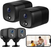 Camera mini 2 in 1 a batteria 5200 mAh - 1080P HD - campo visivo 160 gradi - rilevamento movimento AI/PIR - allarme - visione notturna 10 m - supporto SD/Cloud