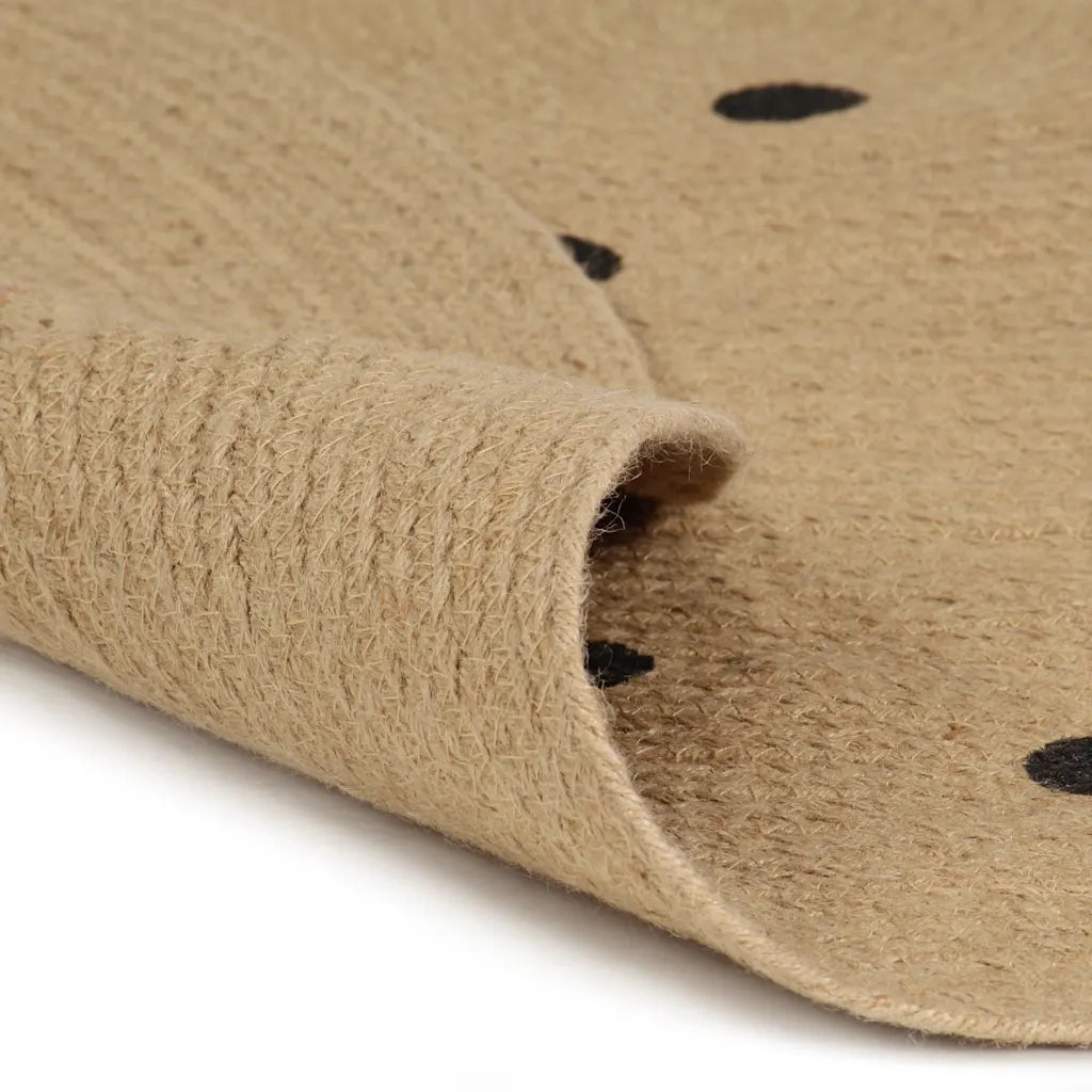Tappeto Lavorato a Mano in Juta con Stampa a Pois 90 cm cod mxl 69898