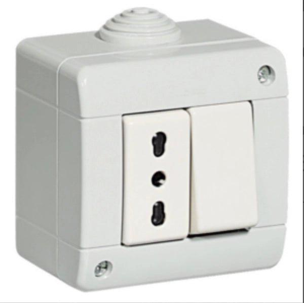 Bticino Deviatore 1p 10a 250v + Presa Bipasso 2p+t 16a