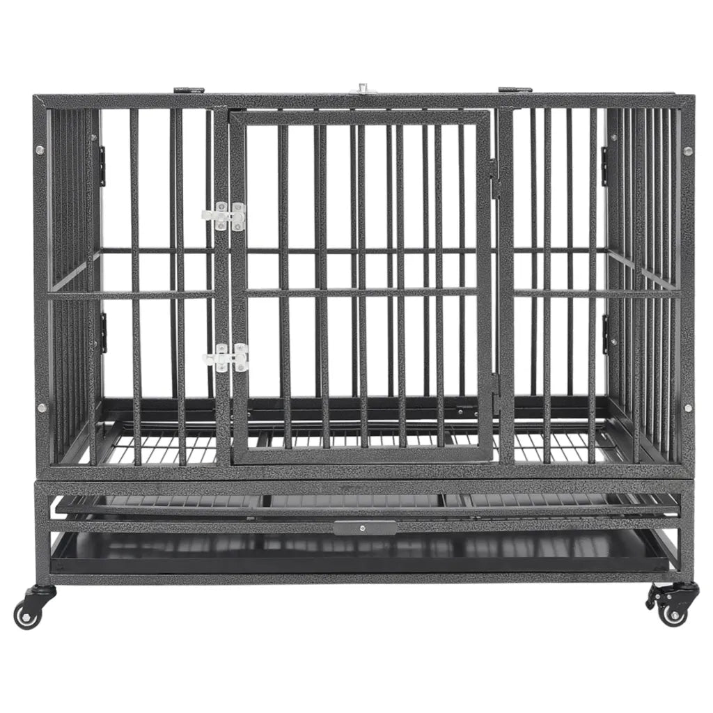 Gabbia per Cani con Ruote in Acciaio 102x72x85 cm CFW4290236