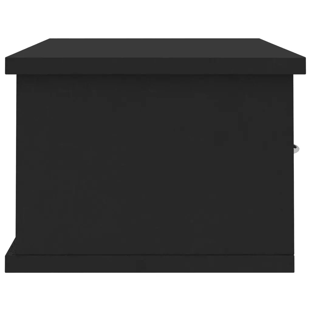 Scaffale con Cassetti a Parete Nero 60x26x18,5 cm Multistrato 800586