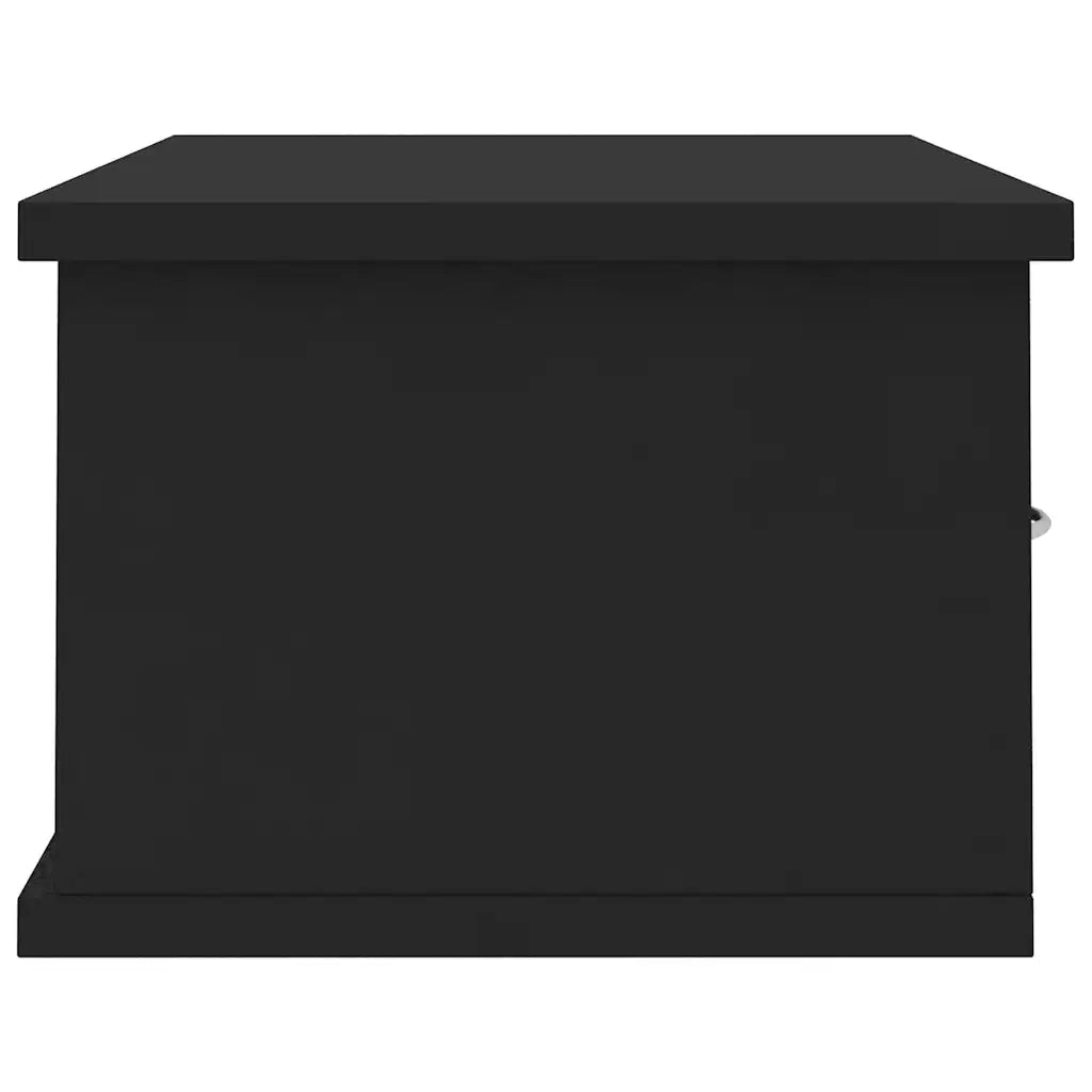 Scaffale con Cassetti a Parete Nero 60x26x18,5 cm Multistrato 800586