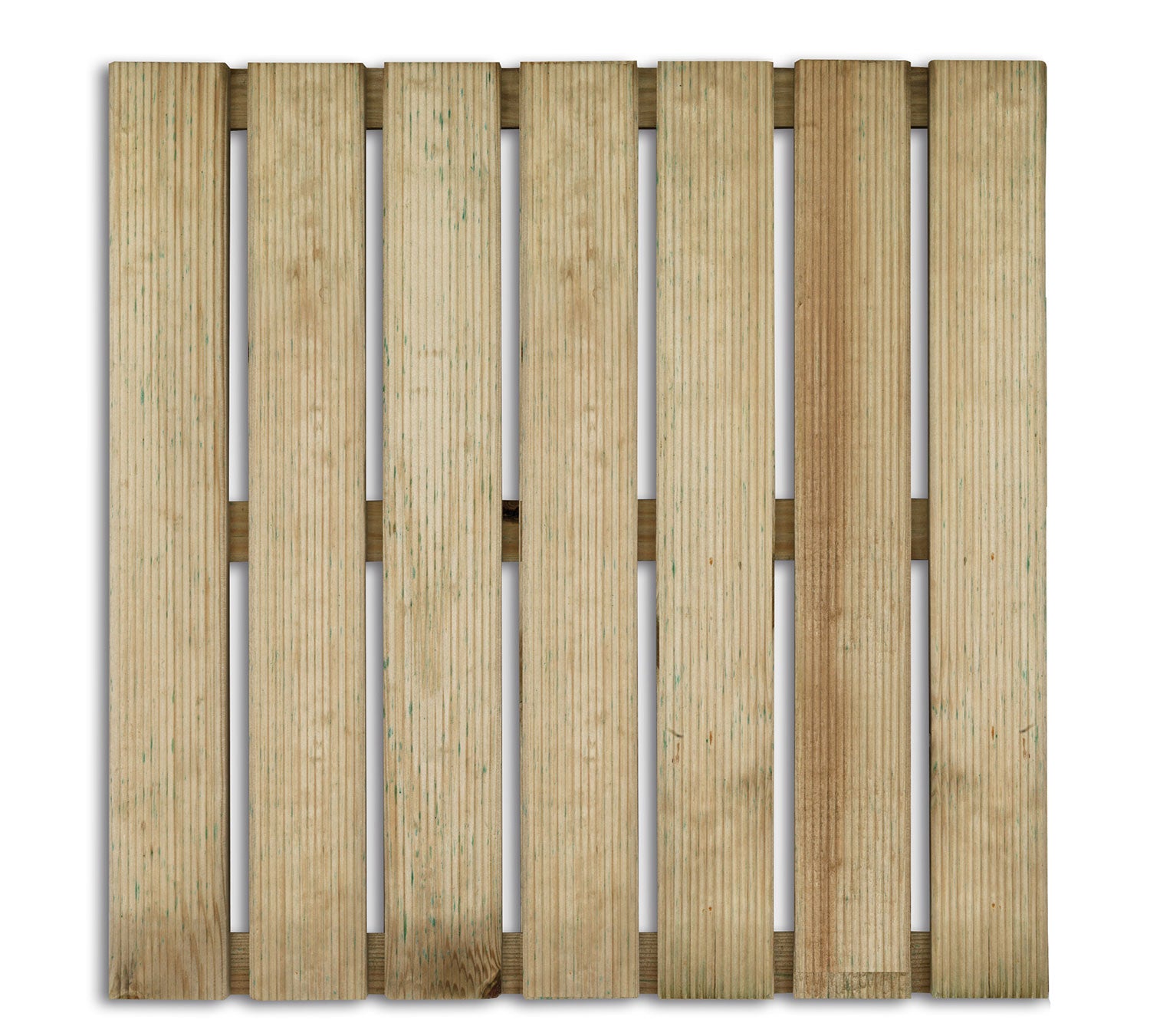 Mattonella per Pavimenti da Esterno 50x50x2,8 cm 7 Listelli Zigrinati in Legno di Pino Impregnato PEFC