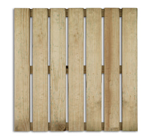 Mattonella per Pavimenti da Esterno 50x50x2,8 cm 7 Listelli Zigrinati in Legno di Pino Impregnato PEFC