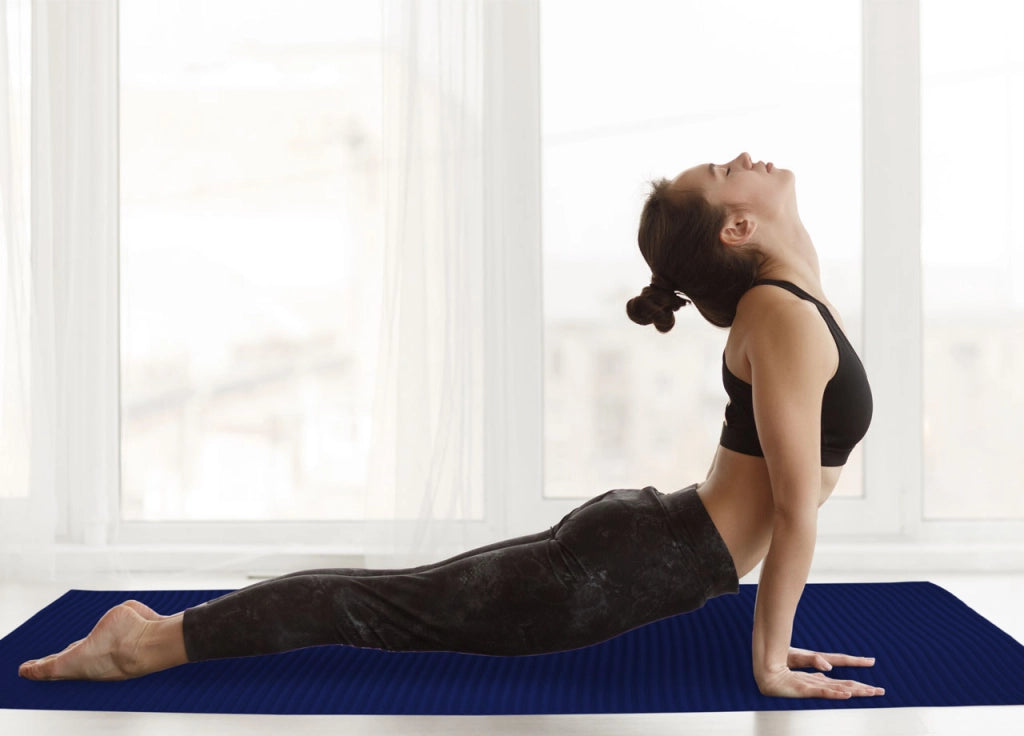 Tappetino Yoga Sport Ginnastica 65x200cm Antiscivolo Colore Blu
