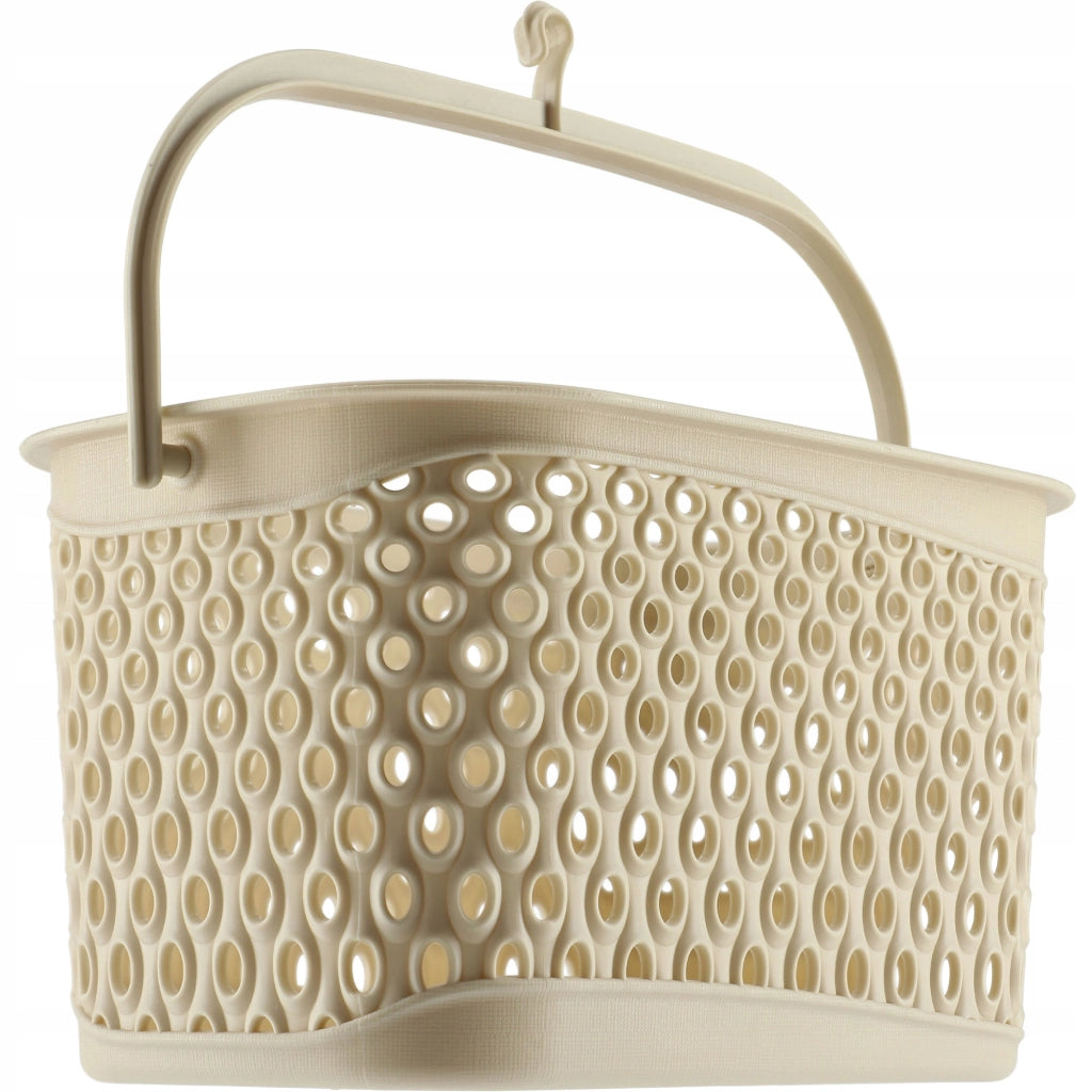 Cestino rettangolare sospeso KADAX per mollette e clip, beige