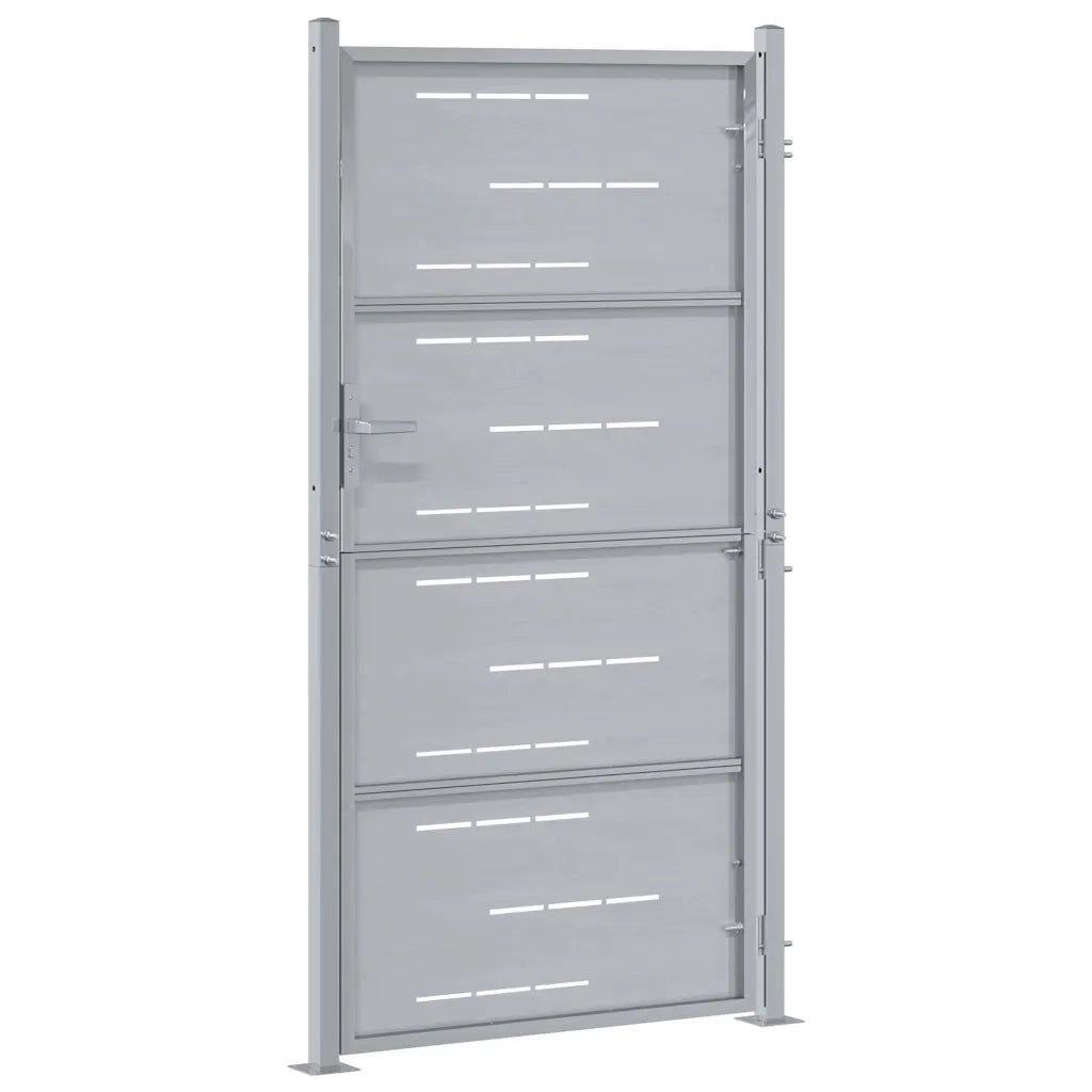 Cancello da giardino Argento 85 x 196 cm Acciaio inossidabile 3402588