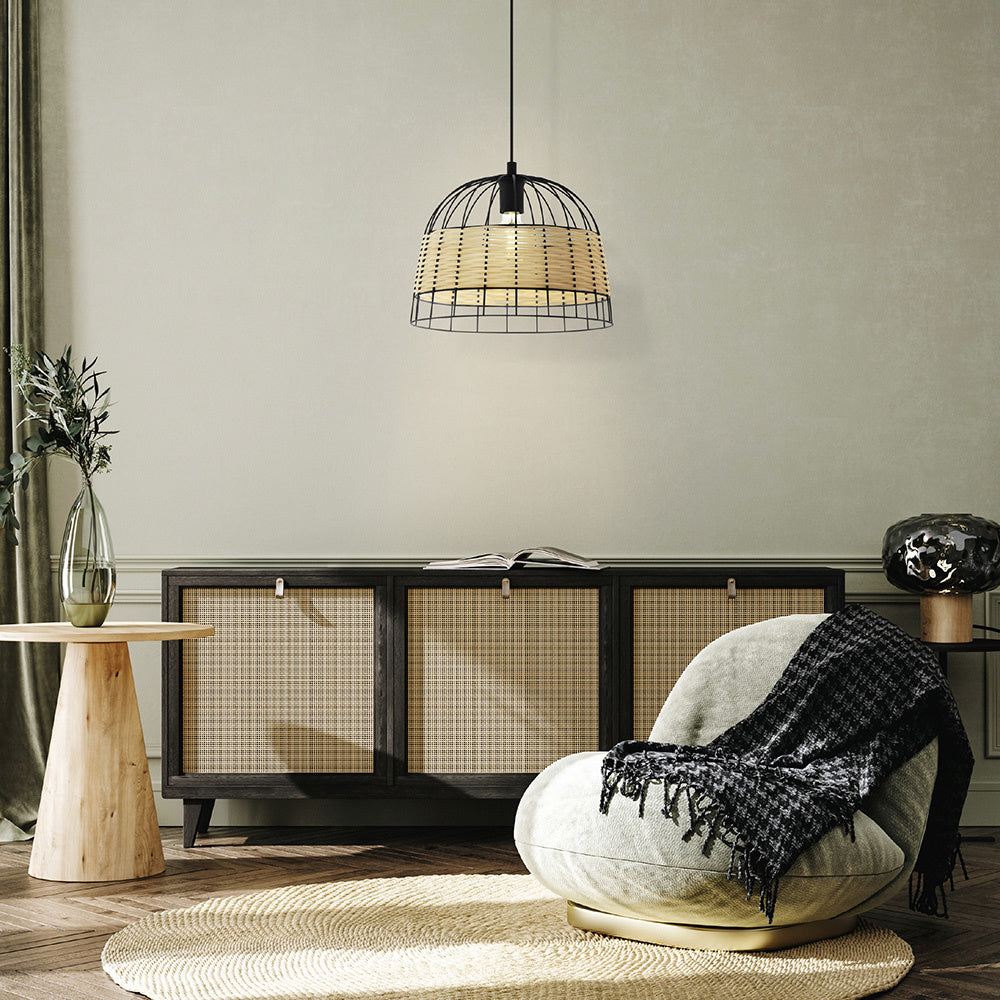 Lampadario Industrial Anwick Piccolo 1 Luce Metallo Nero