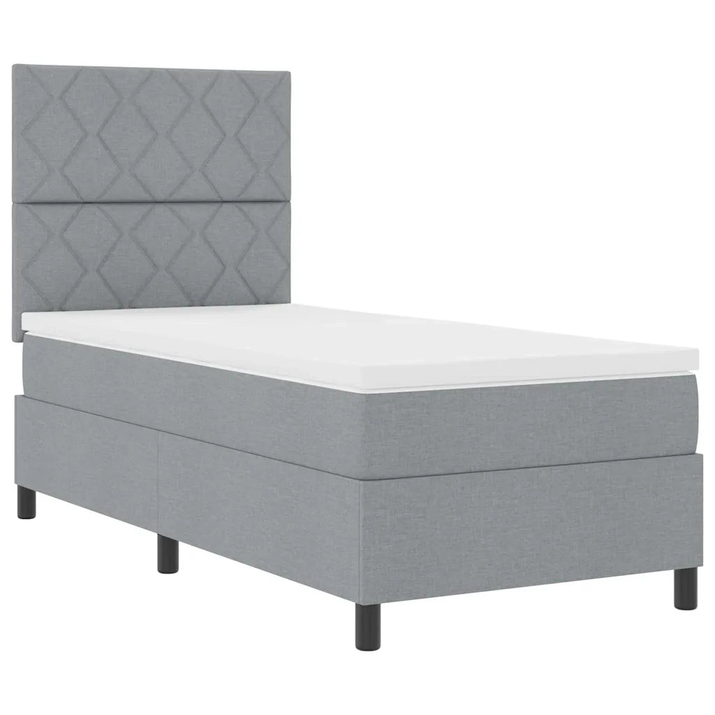 Letto a molle con materasso Grigio chiaro 90 x 200 cm Tessuto 3342914