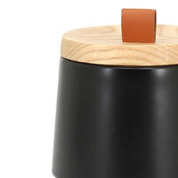 Barattolo in ceramica nera con coperchio - serie Graceful