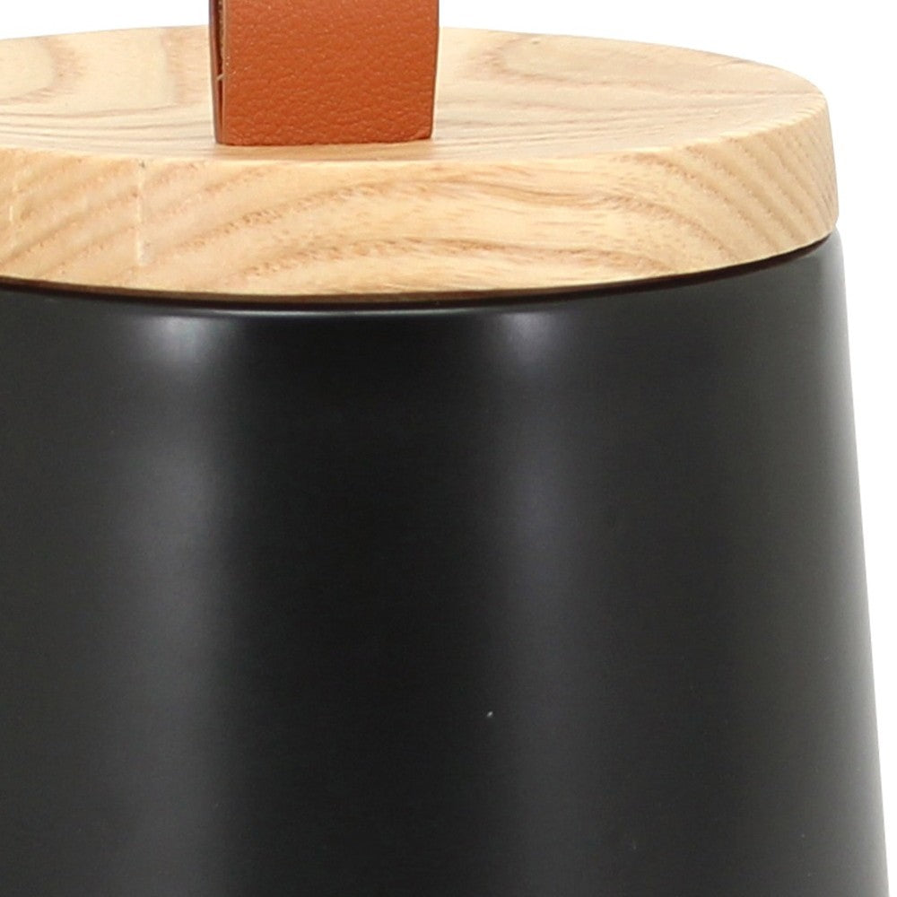 Barattolo in ceramica nera con coperchio - serie Graceful