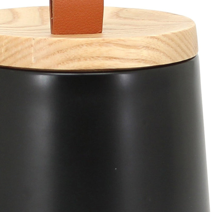 Barattolo in ceramica nera con coperchio - serie Graceful