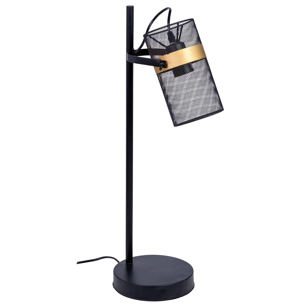 Lampada da tavolo in metallo nero con 1 faretto 18x20x61h cm