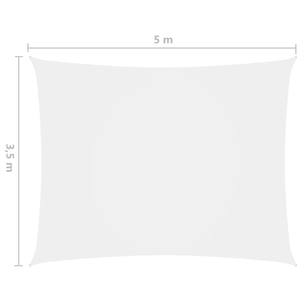 Vela ombreggiante/ombrellone rettangolare in tessuto Oxford 3,5 x 5 m bianco 02_0009653
