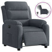 Poltrona | Sedia Relax Elettrica Reclinabile Grigio Scuro in Vera Pelle