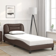 vidaXL Giroletto con Testiera Marrone 90x190 cm in Similpelle