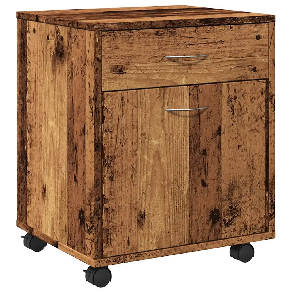 vidaXL Armadietto con Ruote Legno Antico 45x38x54 cm Legno Multistrato