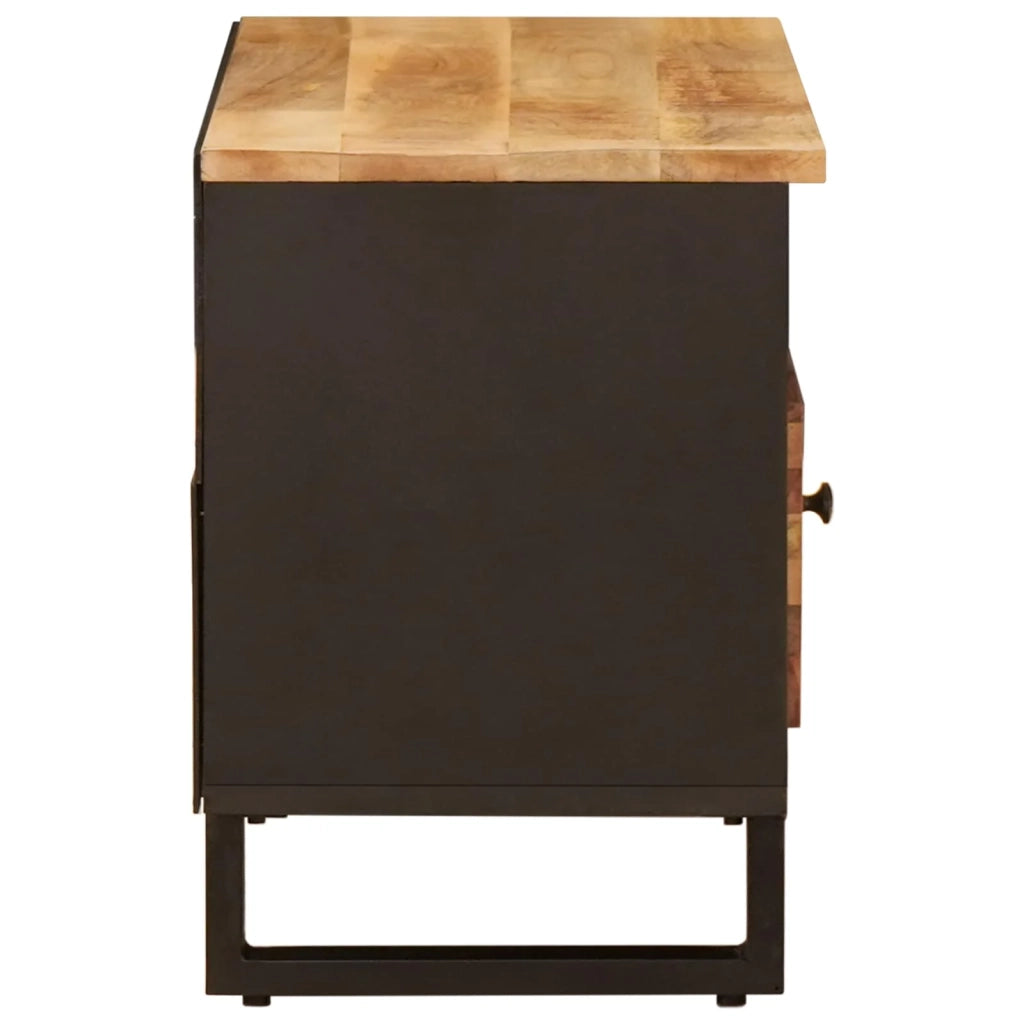 Mobile porta TV funzionale rettangolare con ripiano 80 x 33 x 46 cm in legno massello di mango marrone 02_0057817