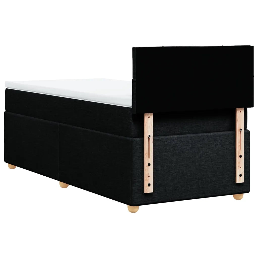 vidaXL Letto a Molle con Materasso Nero Singolo in Tessuto