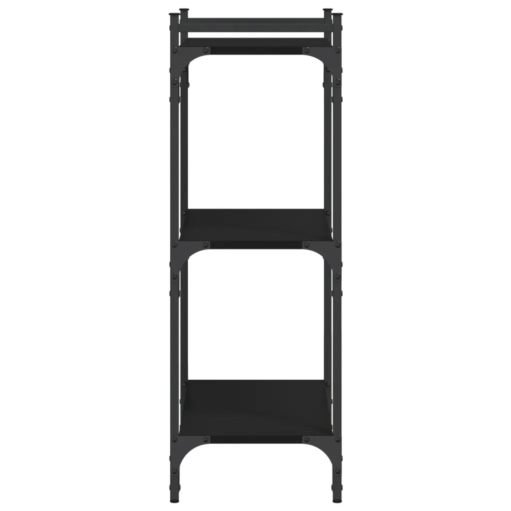 Libreria a 3 Ripiani-Scaffale per Libri-Mobile di Stoccaggio Nera 60x30x86 cm in Legno Multistrato