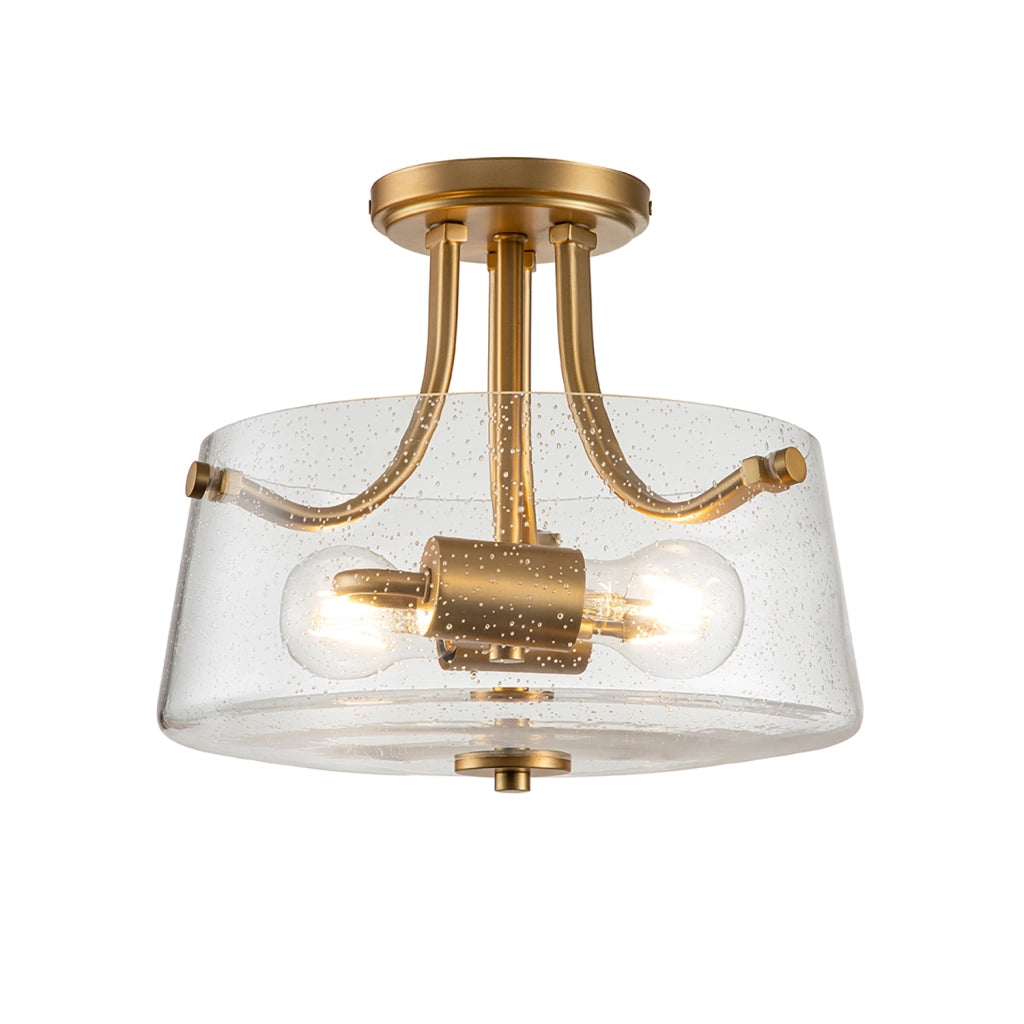 Lampada a Soffitto 4 Luci Kalf Acciaio Bianco A Bracci Curvi E Sfere Vetro Opalino E Oro