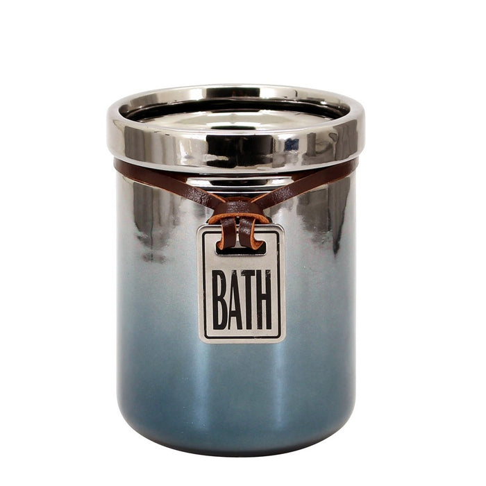 Bicchiere in ceramica cromo/blu - serie Mirror