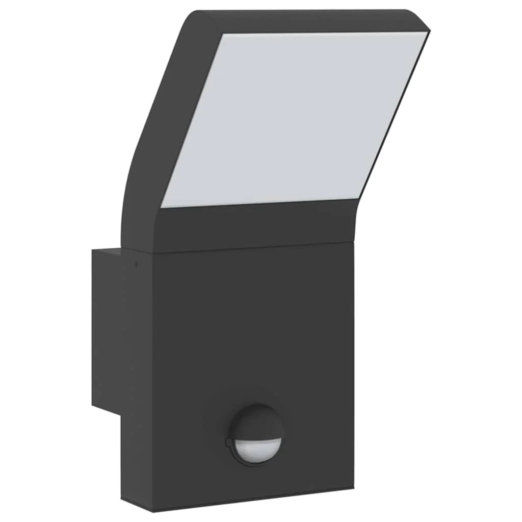 Set di 2 applique LED da esterno con sensore di movimento 10 x 15 x 22 cm alluminio nero 02_0056586