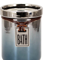 Bicchiere in ceramica cromo/blu - serie Mirror