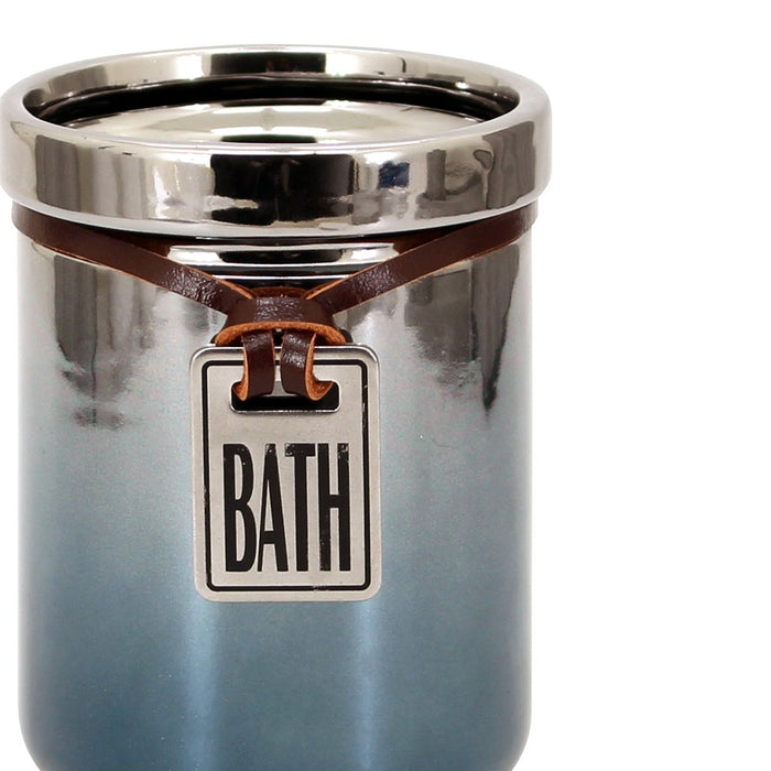 Bicchiere in ceramica cromo/blu - serie Mirror