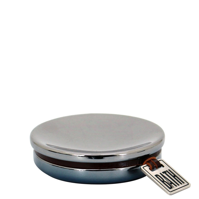 Portasapone in ceramica cromo/blu - serie Mirror