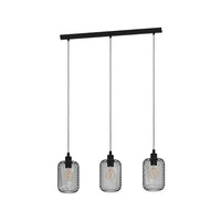 Lampadario Industrial Wrington 3 Luci Acciaio Nero