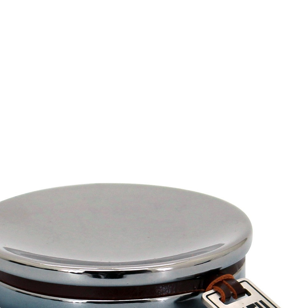 Portasapone in ceramica cromo/blu - serie Mirror