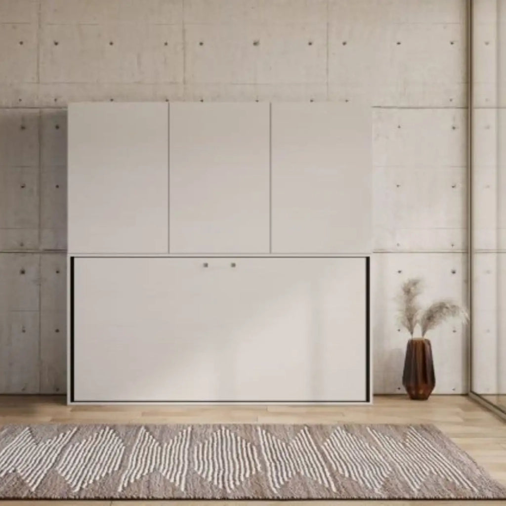 Letto singolo a scomparsa Kando comp.D con materasso bianco frassino