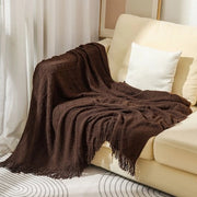 Deken decorativo morbido e caldo per divano letto, leggero per la primavera e l'estate (130 cm x 230 cm) - marrone - 130*230CM