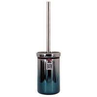 Portascopino in ceramica cromo/blu - serie Mirror