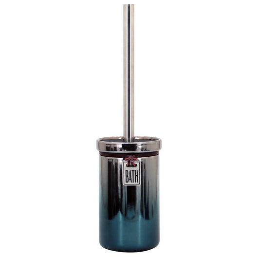 Portascopino in ceramica cromo/blu - serie Mirror